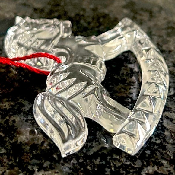 GORHAM Crystal Rocking Horse Holiday ornament Intricate Design Clear Like new - Picture 6 of 9